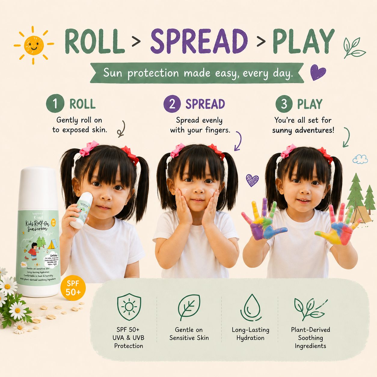 Beyond Kind Kids Roll-On Sunscreen™ SPF 50+